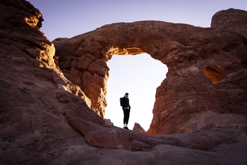 Person connecting with nature
